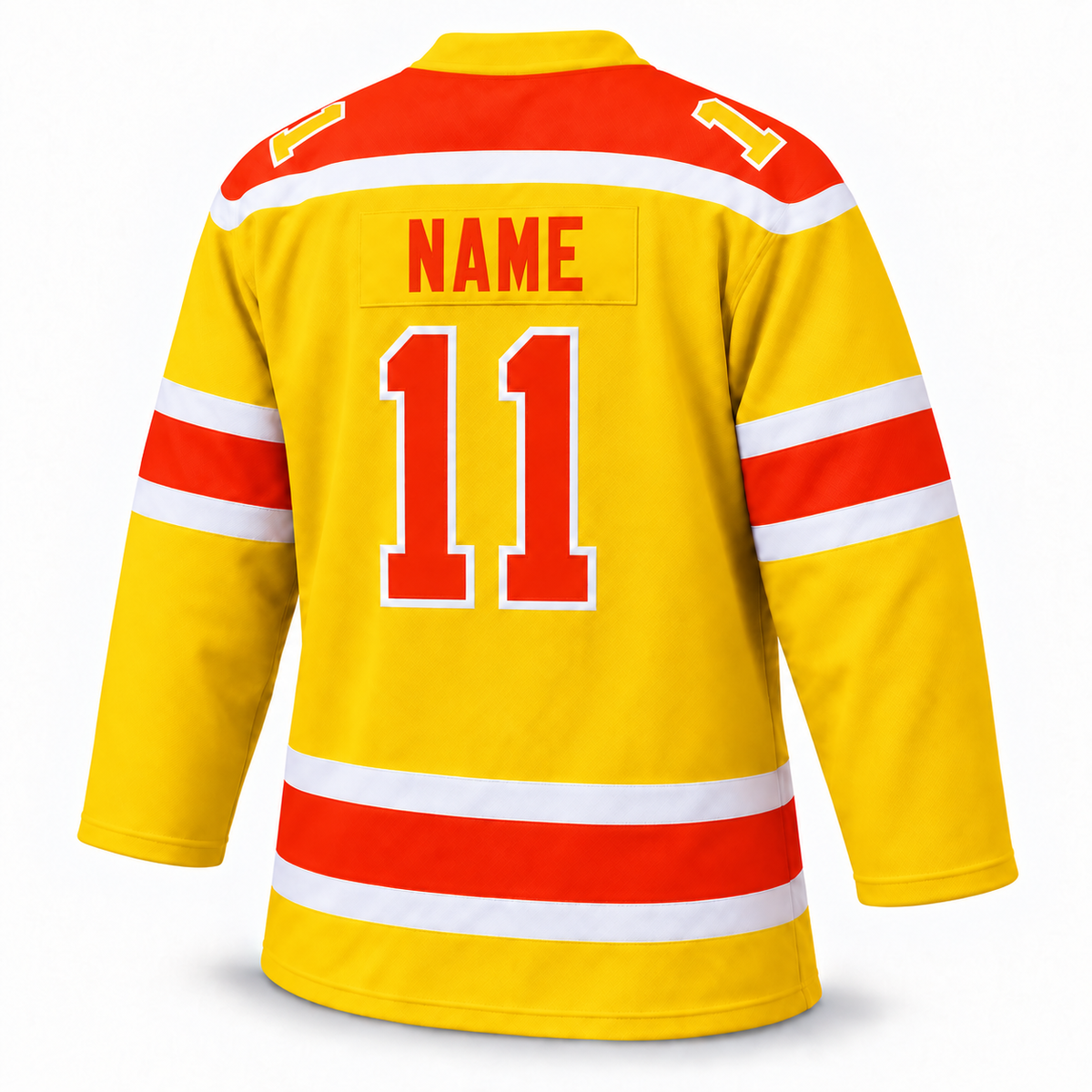 Philadelphia Blazers custom yellow jersey back, NAME 11