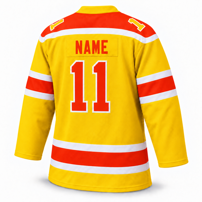 Philadelphia Blazers custom yellow jersey back, NAME 11