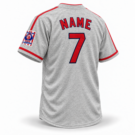 Philadelphia Stars NLB Jersey — gray wool back with red NAME and number 7 outlined in navy