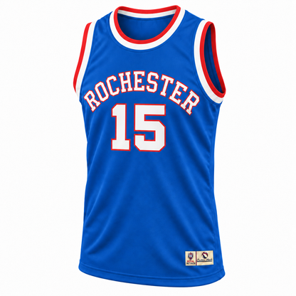 1948–49 Rochester Royals blue jersey, front, number 15