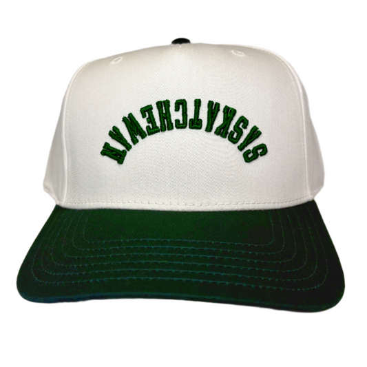Saskatchewan Upside Down Baseball Cap - Dark Green/White / One Size - Hats