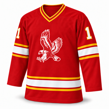 Salt Lake Golden Eagles 1990s red eagle jersey front, number 1
