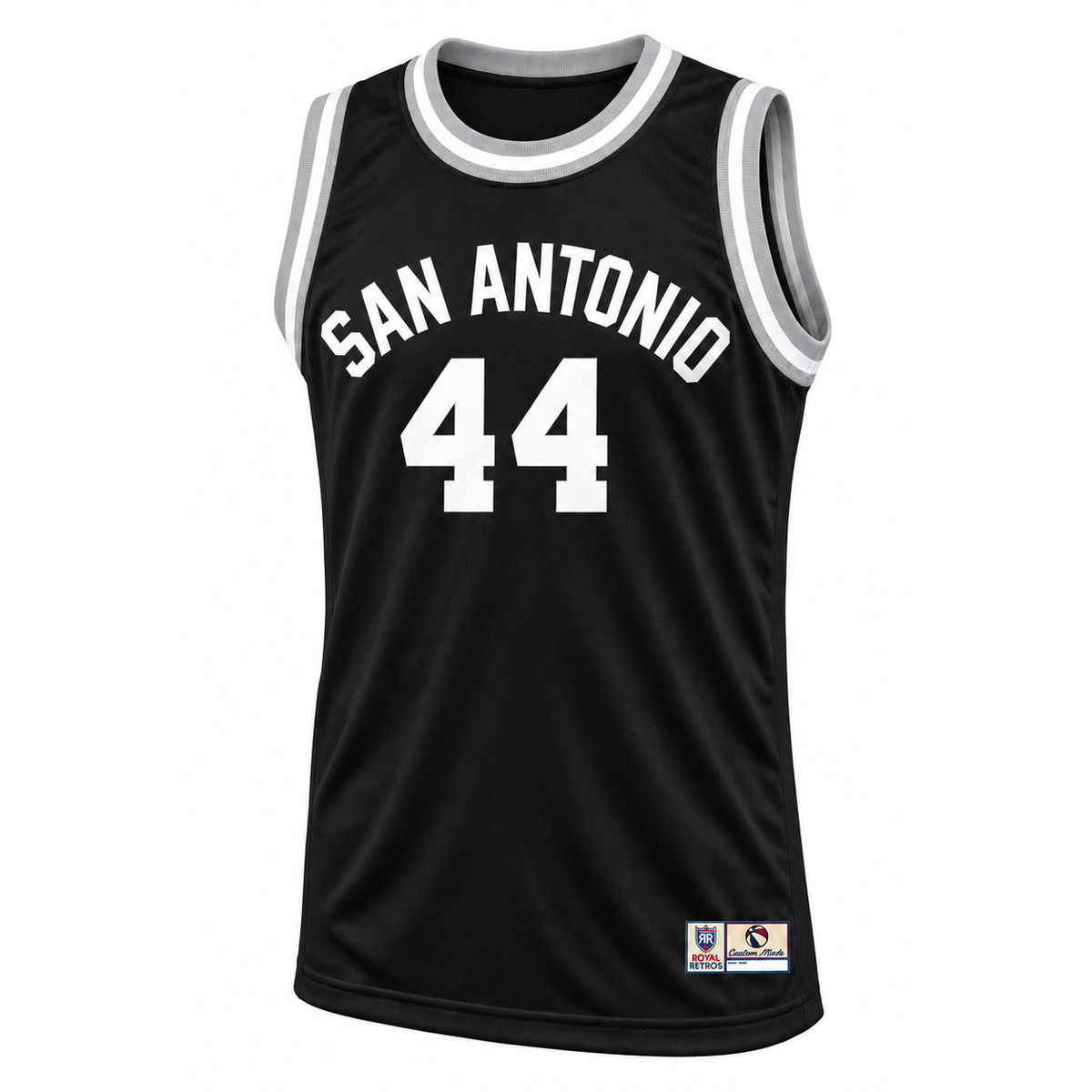 San Antonio ABA Jersey 1973–74 Black white letters front, number 44