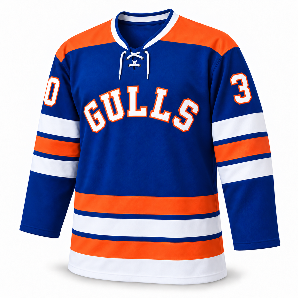 WHL San Diego Gulls blue front hockey jersey mockup