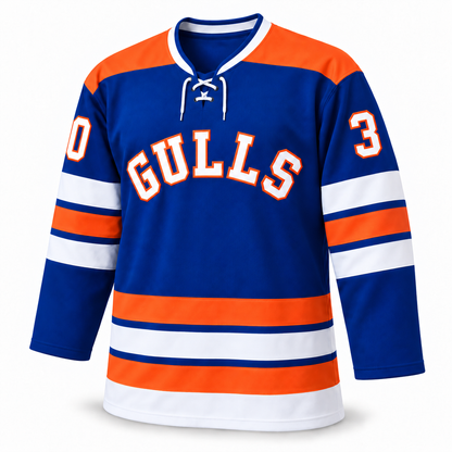 WHL San Diego Gulls blue front hockey jersey mockup