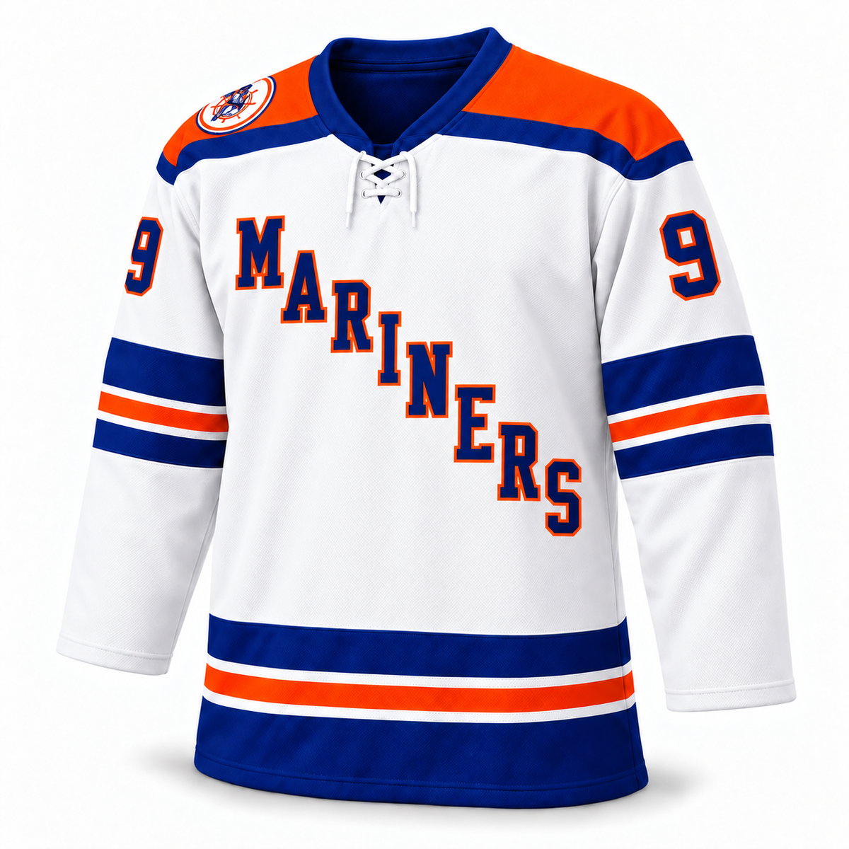 San Diego Mariners white Mariners jersey front, number 9