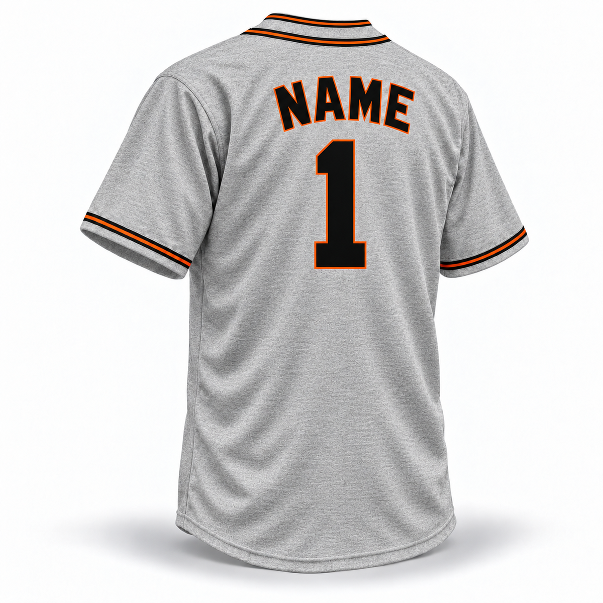 San Diego Tigers NLB Jersey — gray wool back with black NAME and number 1 outlined in orange