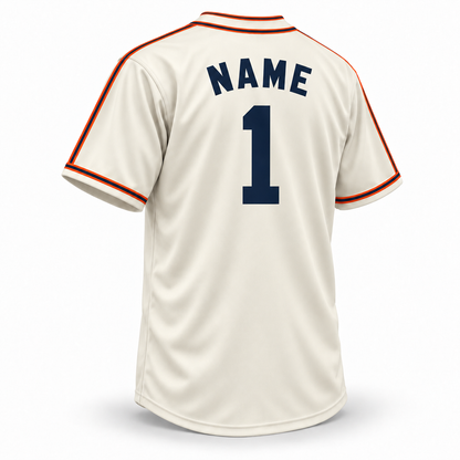 San Francisco Sea Lions NLB jersey, cream back with solid navy NAME and number 1.