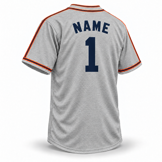 San Francisco Sea Lions NLB jersey, gray wool flannel back with solid navy NAME and number 1.