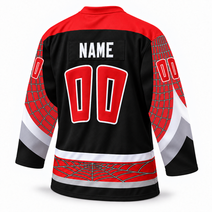 San Francisco Spiders black jersey back mockup, number 00
