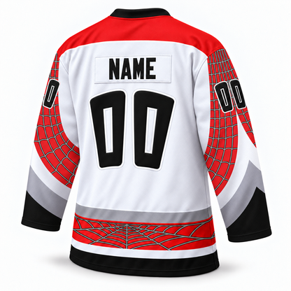 San Francisco Spiders white jersey back mockup, number 00