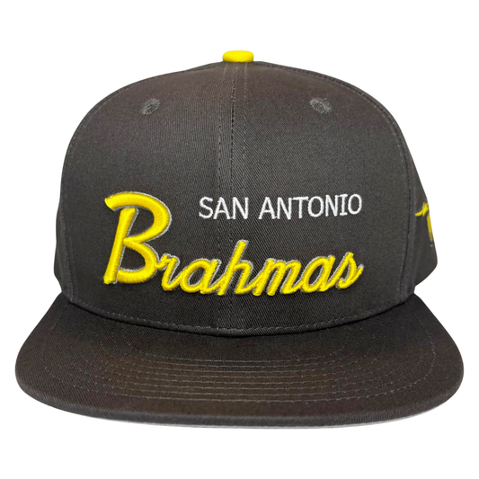 San Antonio Brahmas Script Snapback Hat - One Size Fits Most / Charcoal - Hats