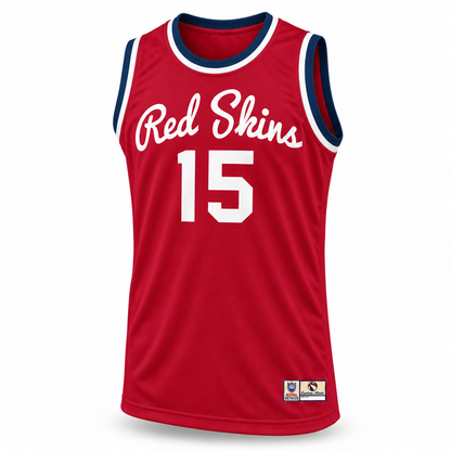 Sheboygan Red Skins Jersey — Red front mockup, number 15