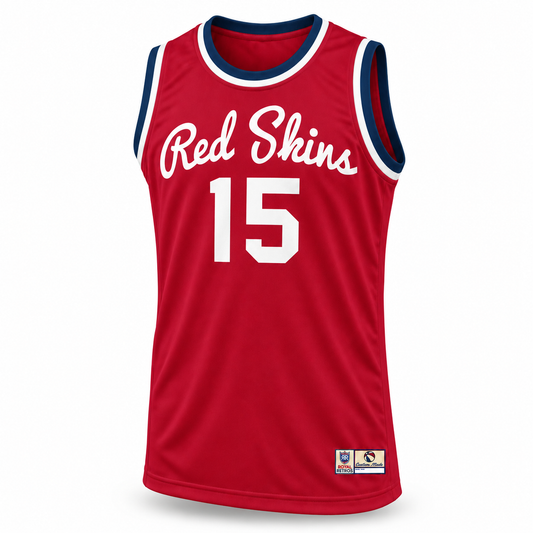 Sheboygan Red Skins Jersey — Red front mockup, number 15