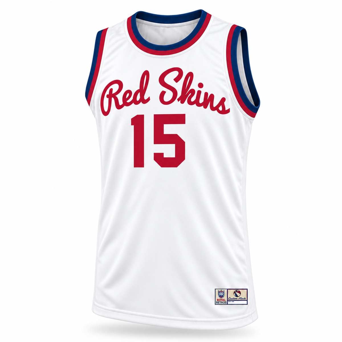 Sheboygan Red Skins Jersey — White front mockup, number 15