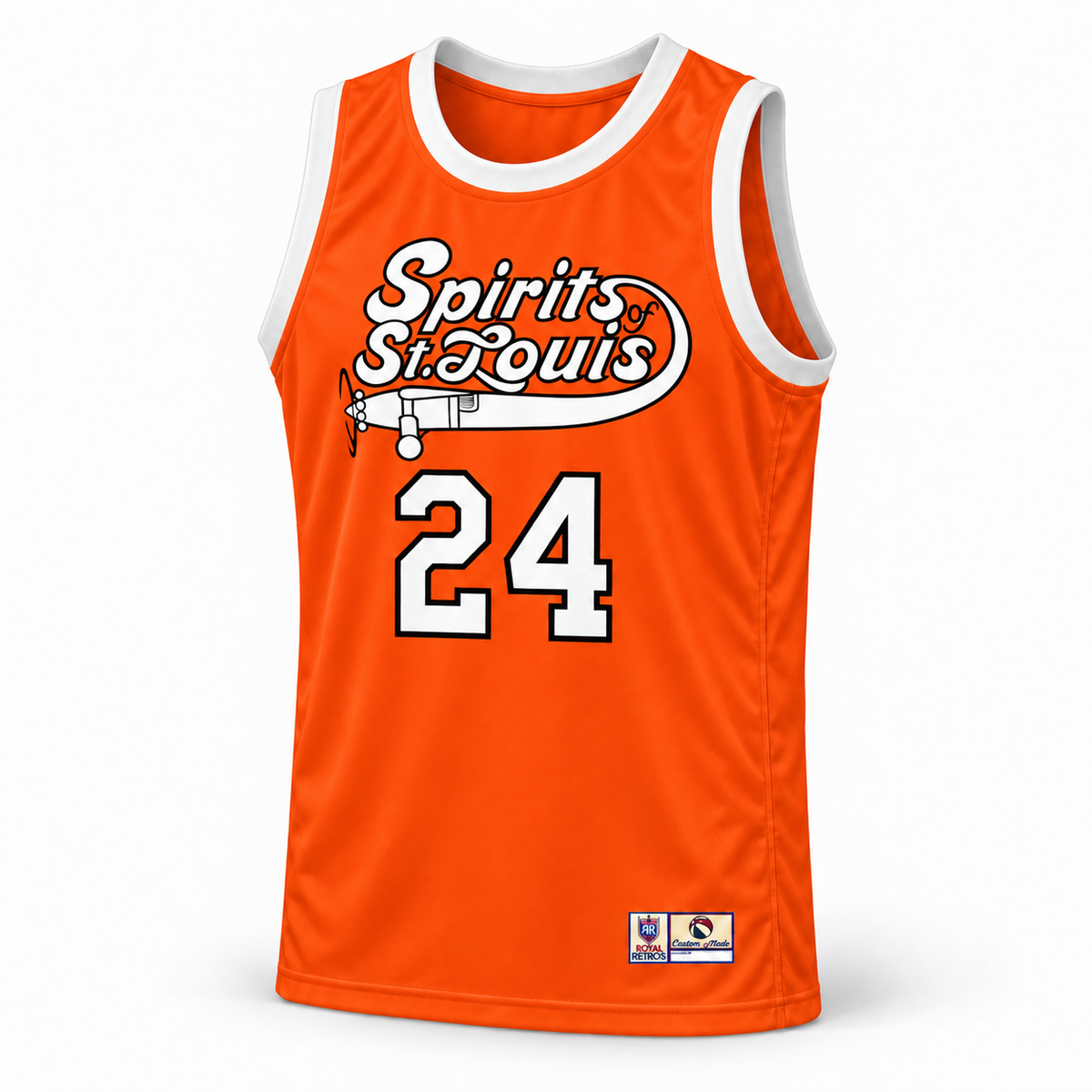 Spirits of St Louis orange jersey front, number 24