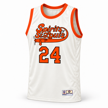 Spirits of St Louis white jersey front, number 24
