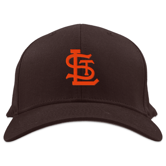 St. Louis Browns cap. Brown. Interlocking orange STL. Royal Retros