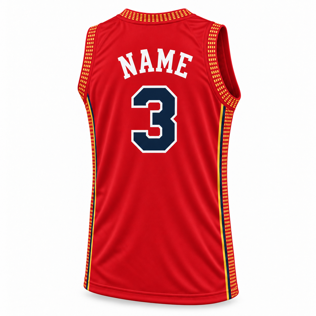 Syracuse Nats red jersey back, white NAME, number 3.