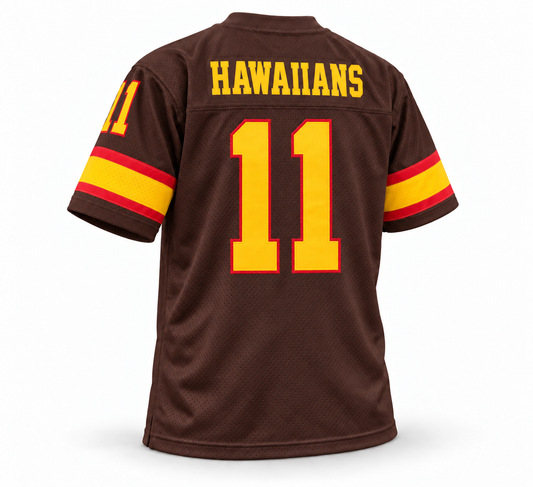 The Hawaiians WFL Jersey — brown back, HAWAIIANS and number 11