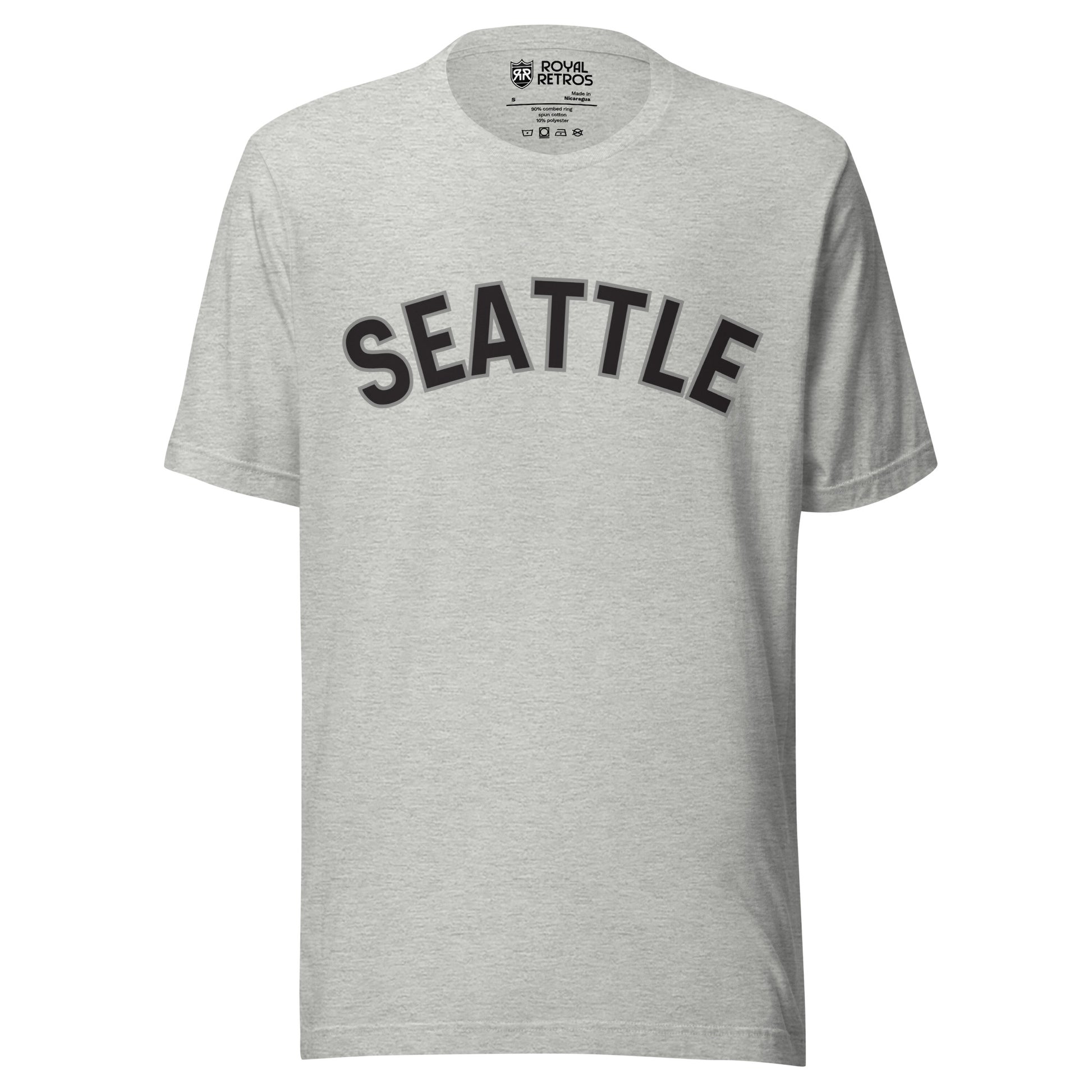 Seattle Steelheads wordmark t-shirt in athletic heather gray with the Steelheads script wordmark printed across the chest