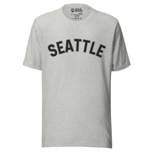 Seattle Steelheads wordmark t-shirt in athletic heather gray with the Steelheads script wordmark printed across the chest