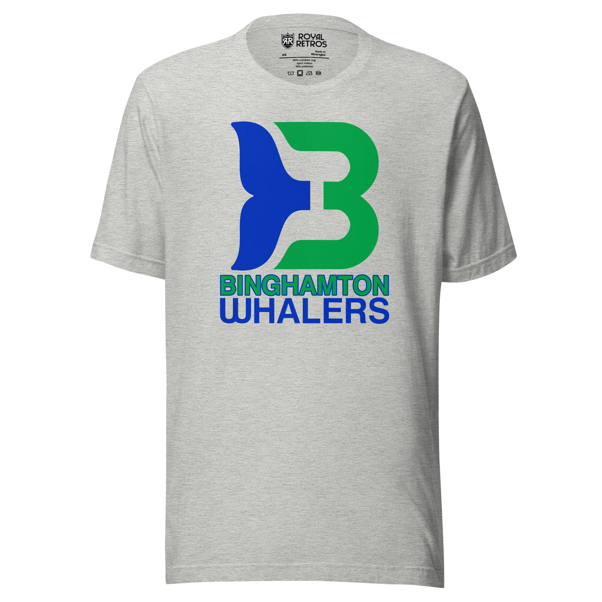Binghamton Whalers T-Shirt Athletic Heather Royal Retros