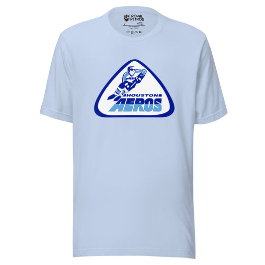 Houston Aeros T-Shirt WHA light blue Royal Retros
