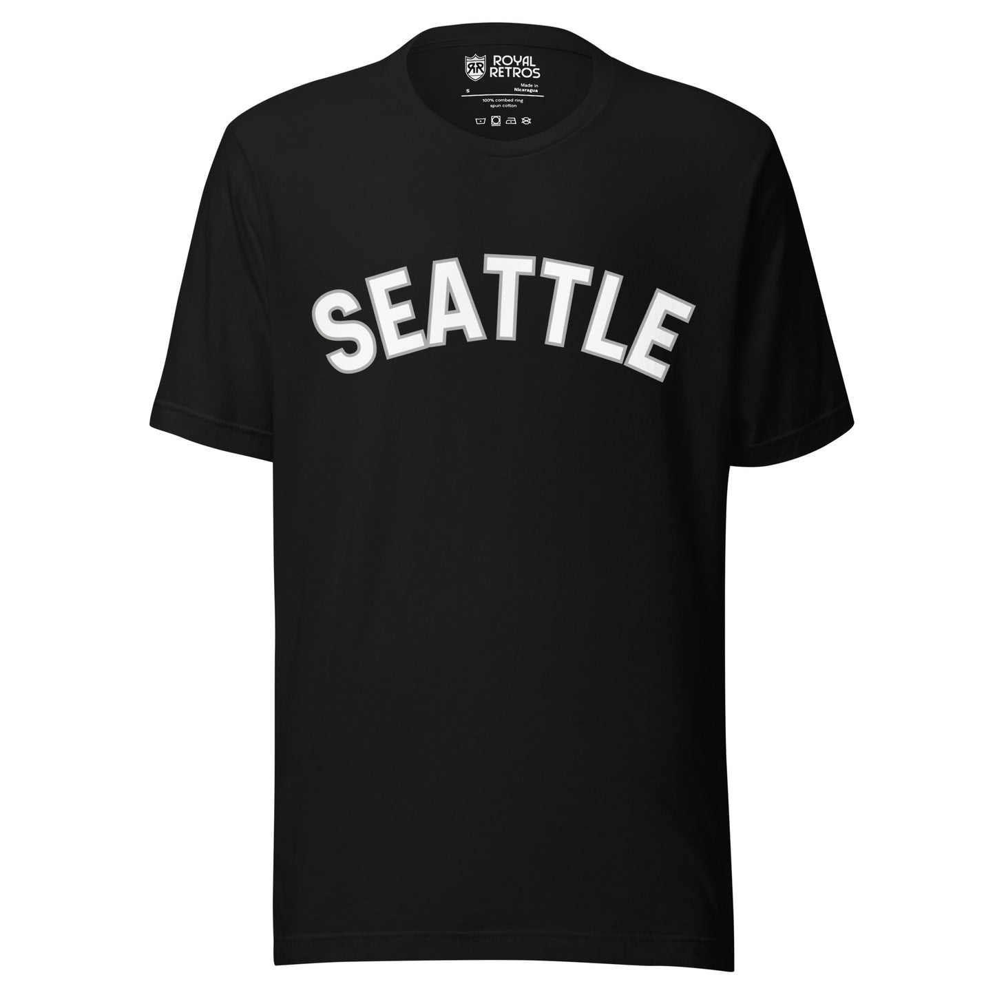 Seattle Steelheads wordmark t-shirt in black with the Steelheads script wordmark printed across the chest
