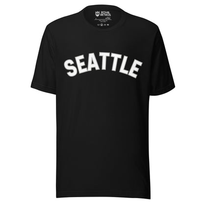 Seattle Steelheads wordmark t-shirt in black with the Steelheads script wordmark printed across the chest
