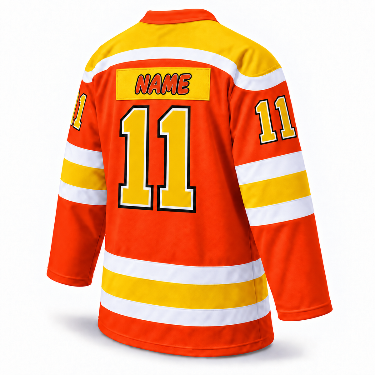 Vancouver Blazers custom hockey jersey orange back