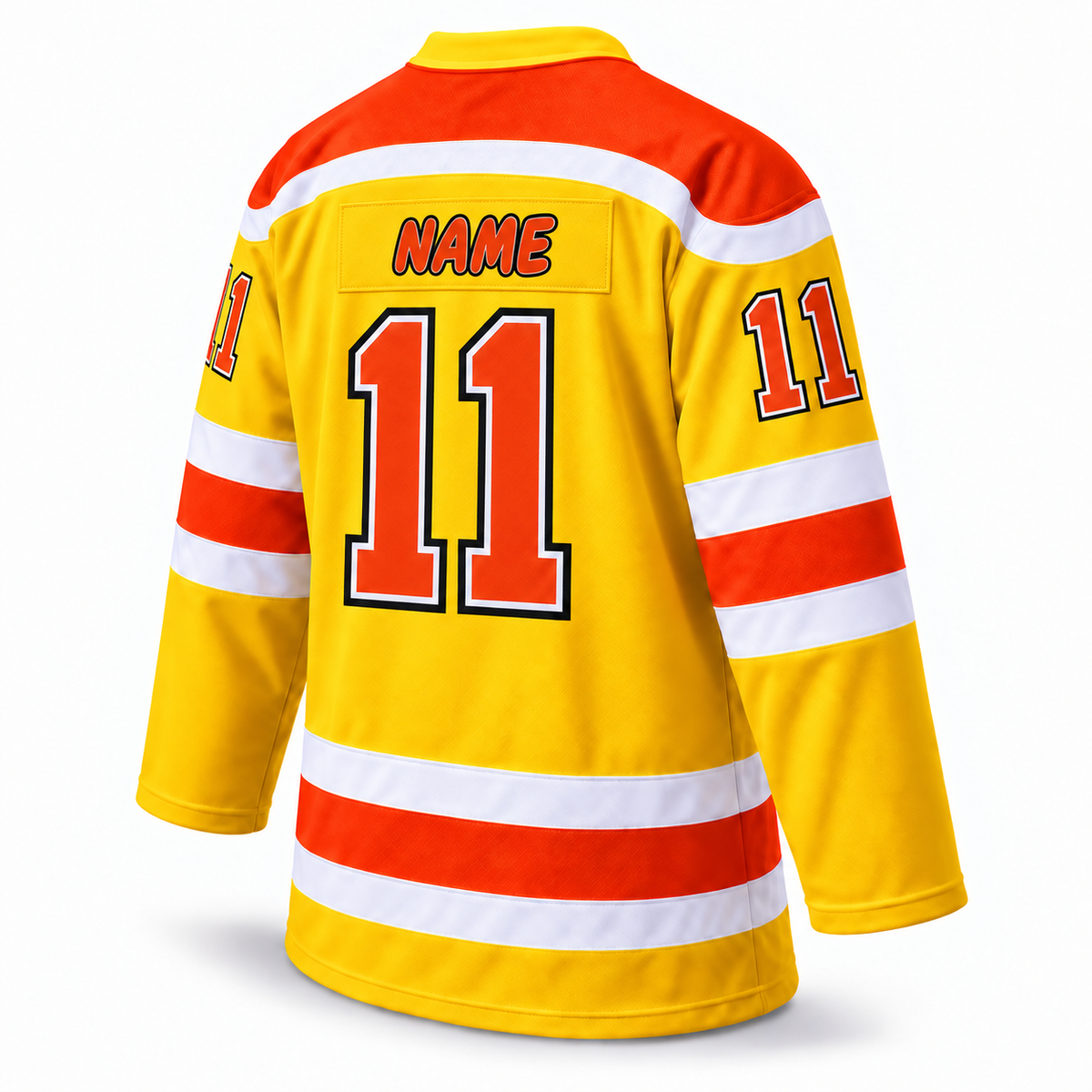 Vancouver Blazers custom hockey jersey yellow back