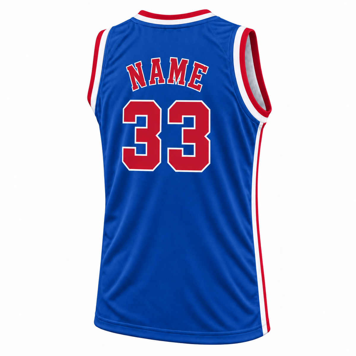 Virginia Squires royal blue back mockup — #33