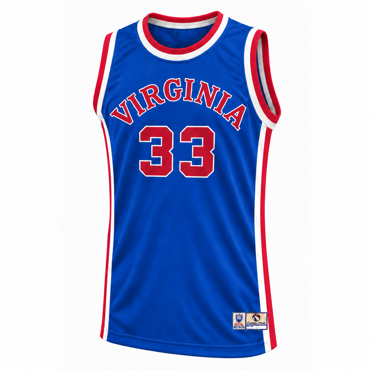 Virginia Squires royal blue front mockup — #33