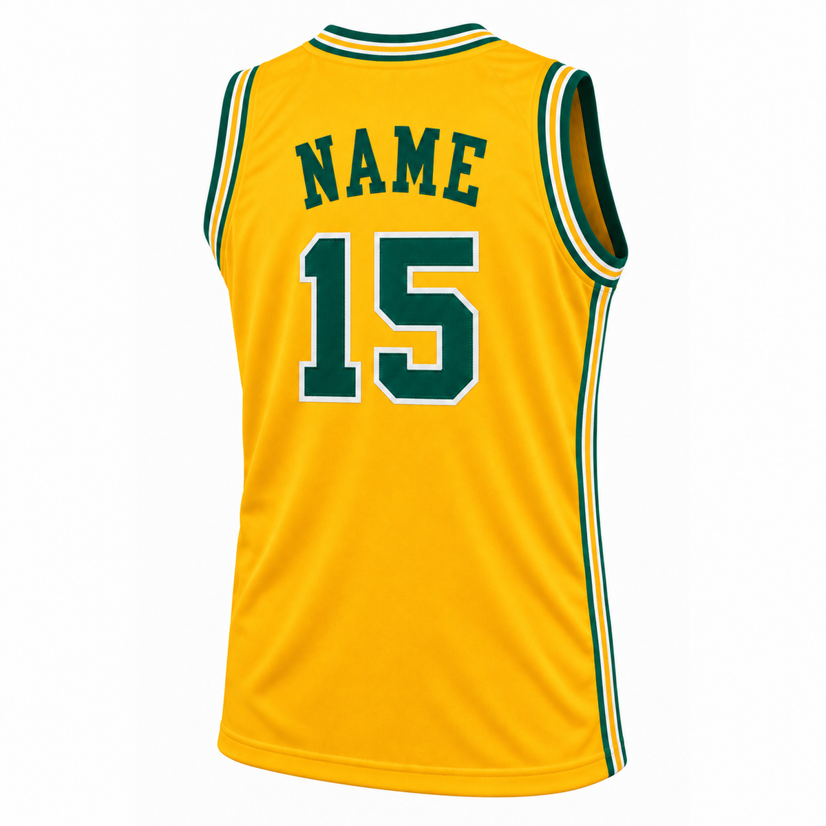 Washington Caps yellow jersey back, NAME and number 15