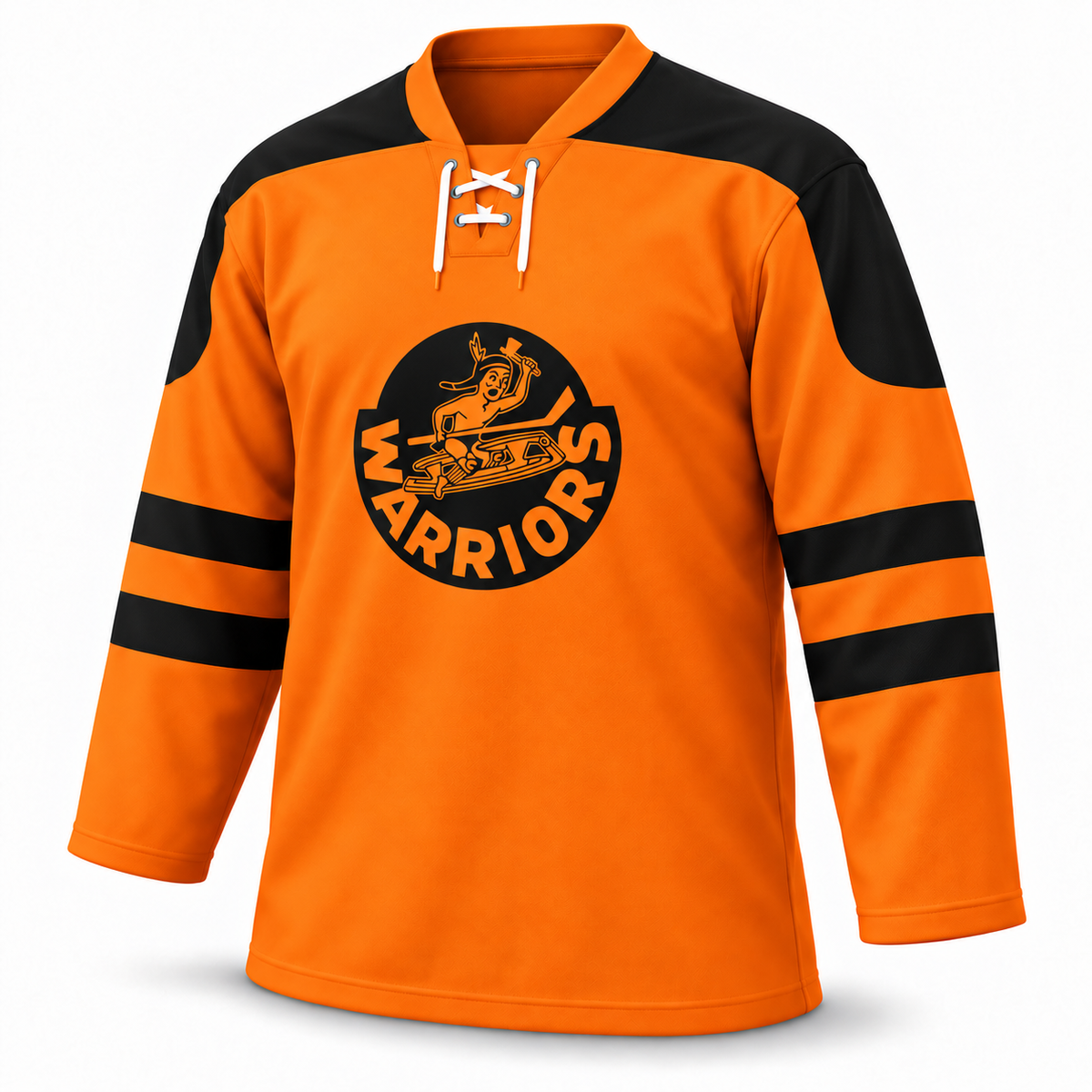 Winnipeg Warriors orange front hockey jersey mockup