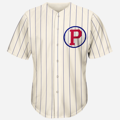Classic P Baseball Jersey - Small / Cream/Pinstripes - Jerseys