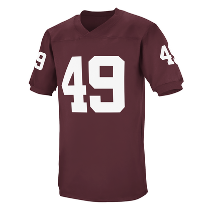 1968 Washington Redskins football jersey. Maroon. #49 in white, large on chest, small on sleeves. Royal Retros