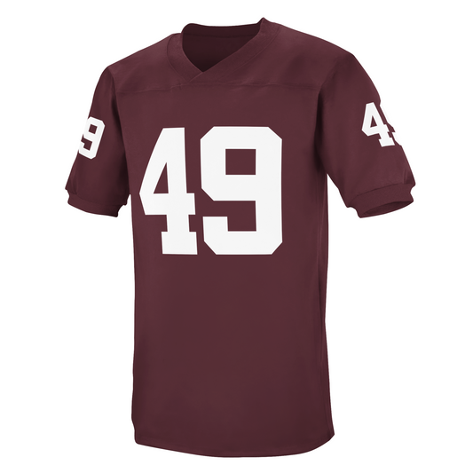 1968 Washington Redskins football jersey. Maroon. #49 in white, large on chest, small on sleeves. Royal Retros