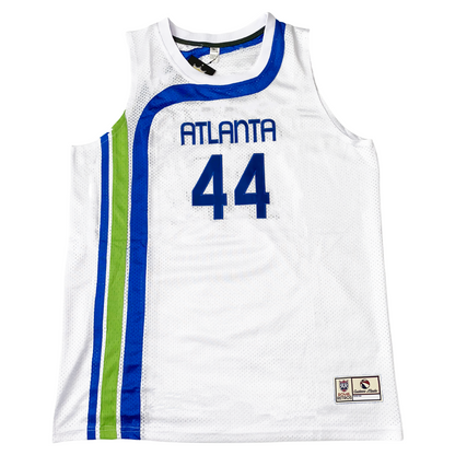 White Atlanta Hawks Basketball Jersey, a vintage hockey jersey individually handmade