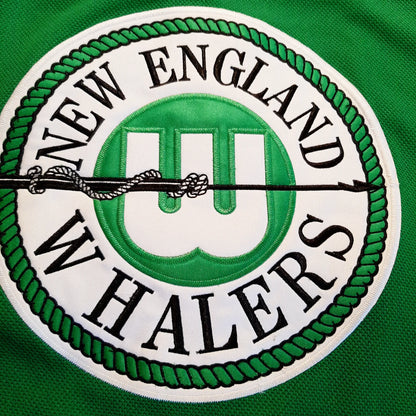 1972 New England Whalers circular logo close-up — Royal Retros