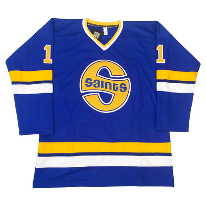 Best Selling Product] Personalize WHA retro Minnesota Fighting Saints Blues  1972 For Fans Full Printing Shirt