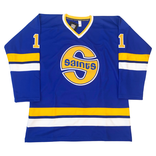 1972 Minnesota Fighting Saints Jersey S logo blue Royal Retros