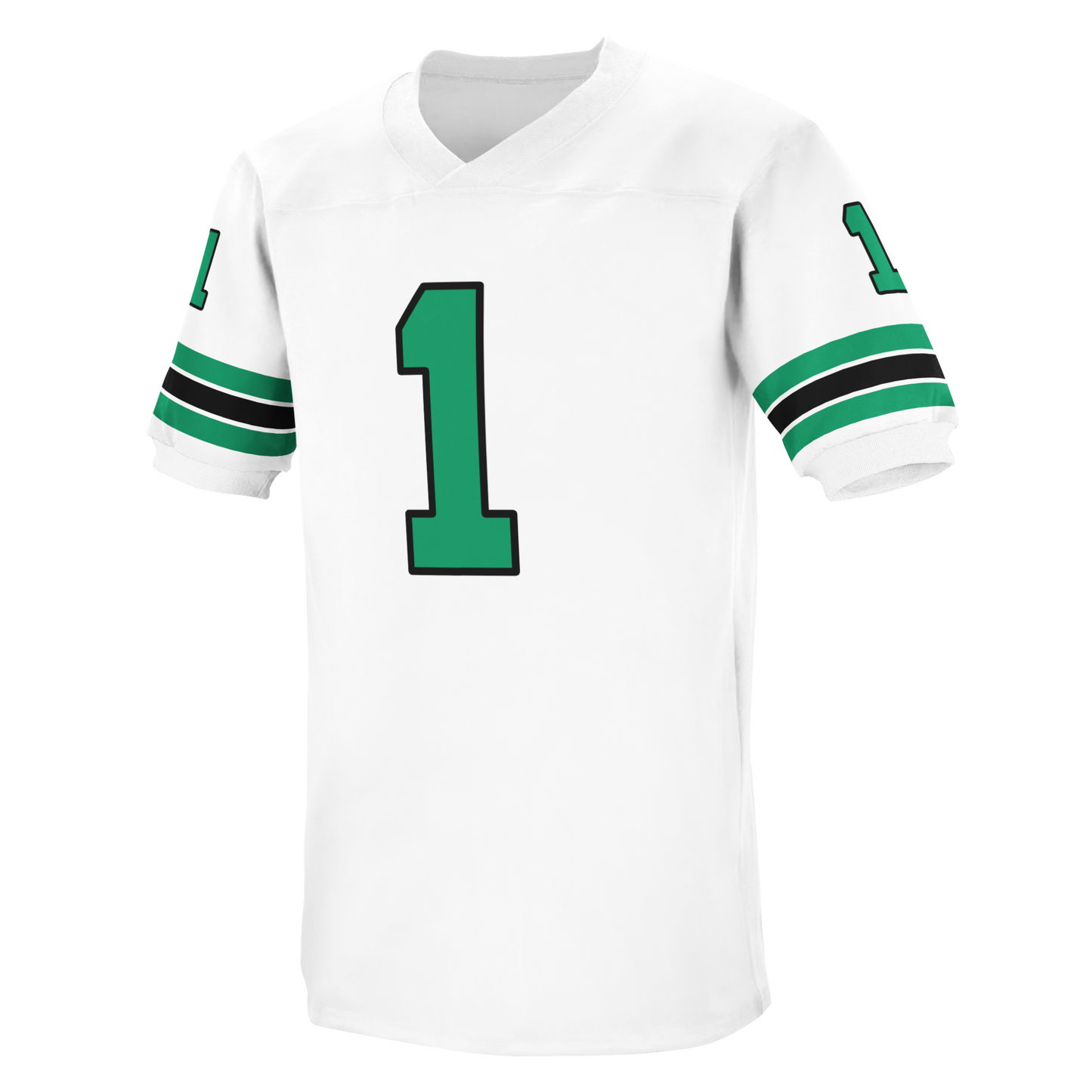 Washington Federals USFL Jersey white jersey with green numbers Royal Retros