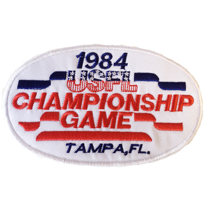 USFL Championship Patch featuring 1984 game design, perfect for vintage hockey jersey collection