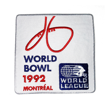 World Bowl Patch 1992 white background Royal Retros