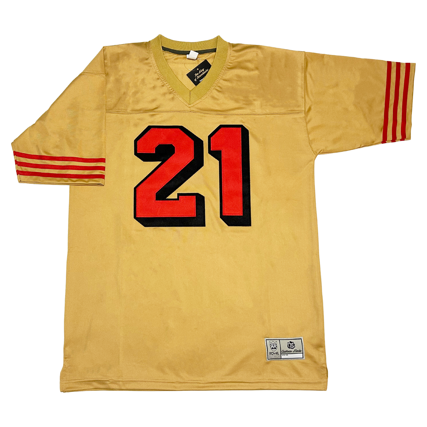 Faithful Jersey 1994 San Francisco Football gold with red #21  Royal Retros
