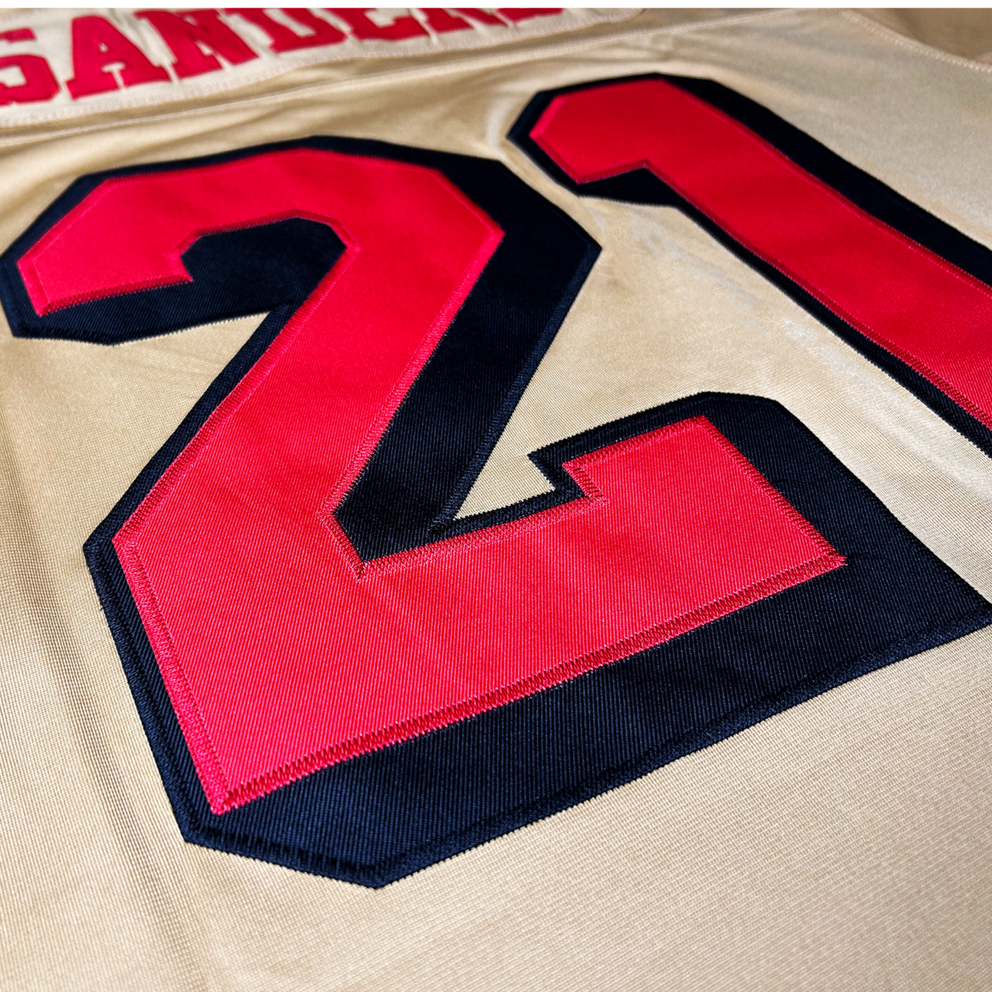 Faithful Jersey 1994 San Francisco Football gold #21  close-up Royal Retros