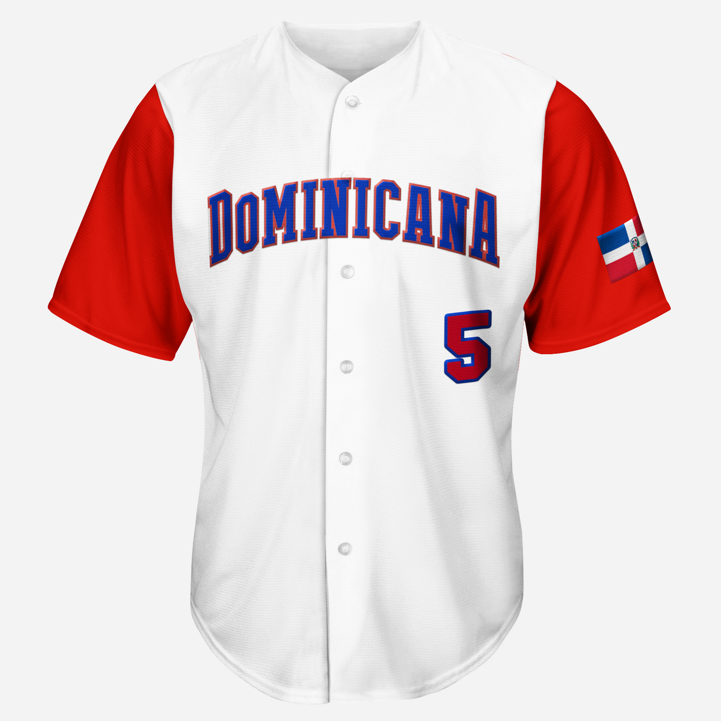 Dominican Republic Baseball Jersey - White - Small - Royal Retros