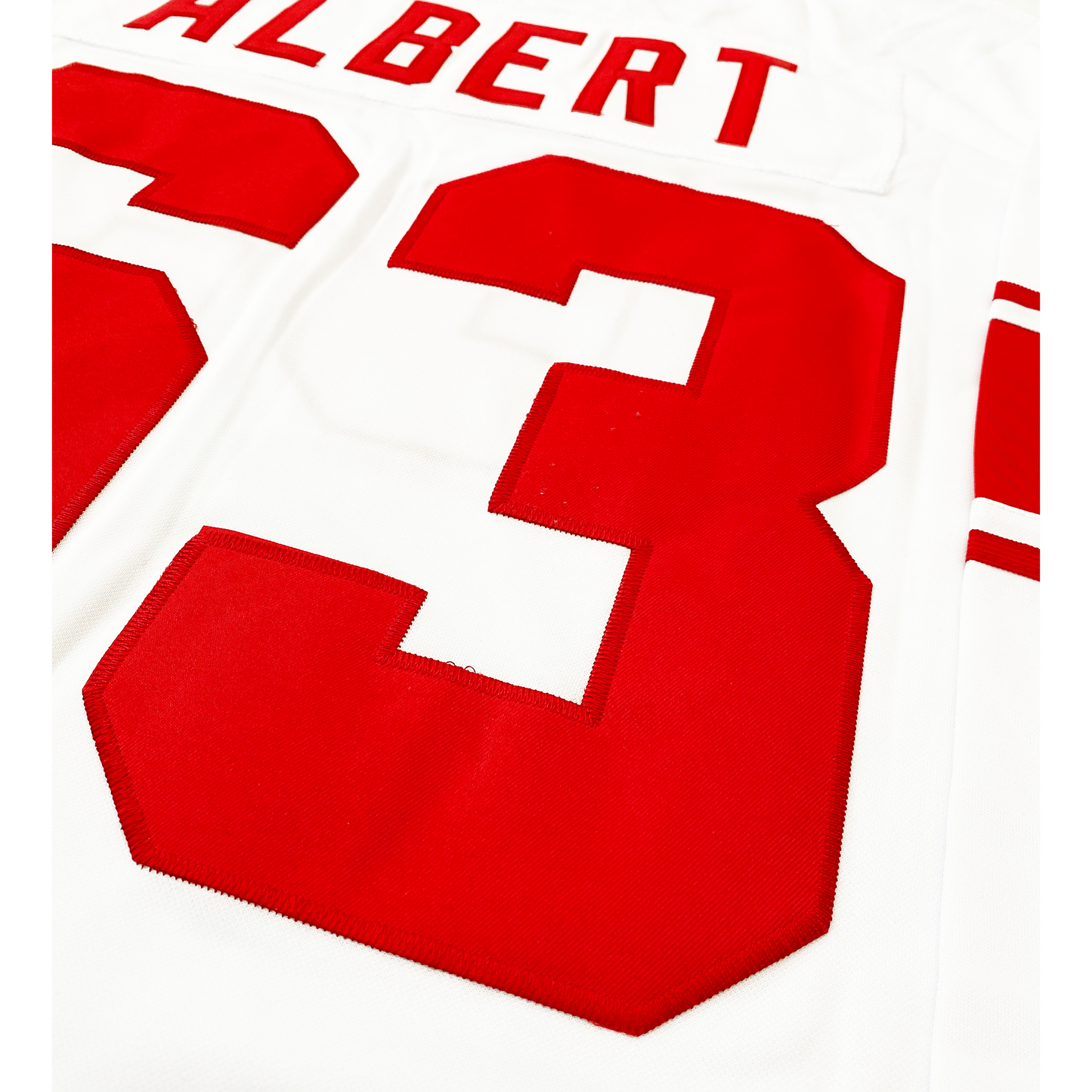  San Francisco AAFC 49ers Jersey white #63 Albert close-up Royal Retros